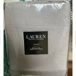 Ralph Lauren Leanne Back Tab/Rod Pocket Curtain Panel-Dove Grey Linen-50”Wx96”L